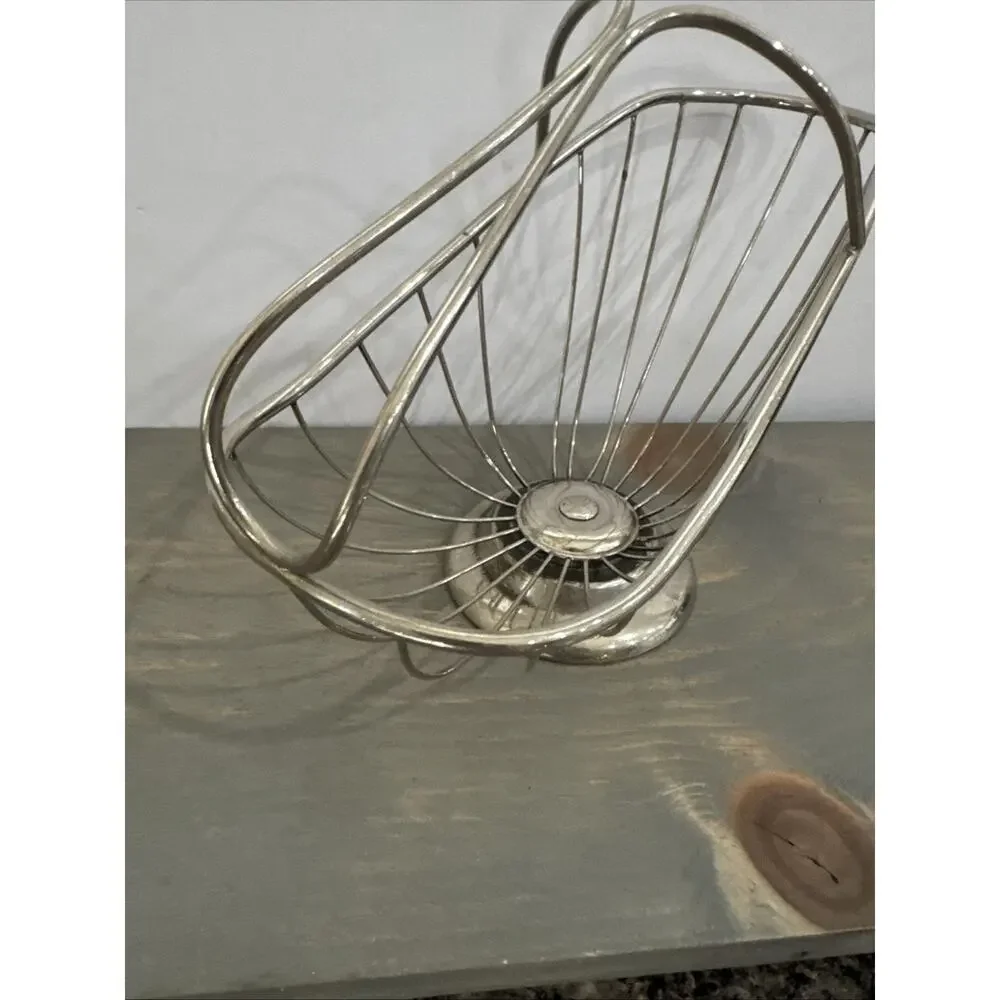 VINTAGE SILVER PLATED WIRE WINE BOTTLE CADDY